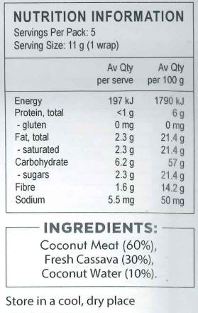 Nuco Coconut Cassava Wraps 55g (5x11g)