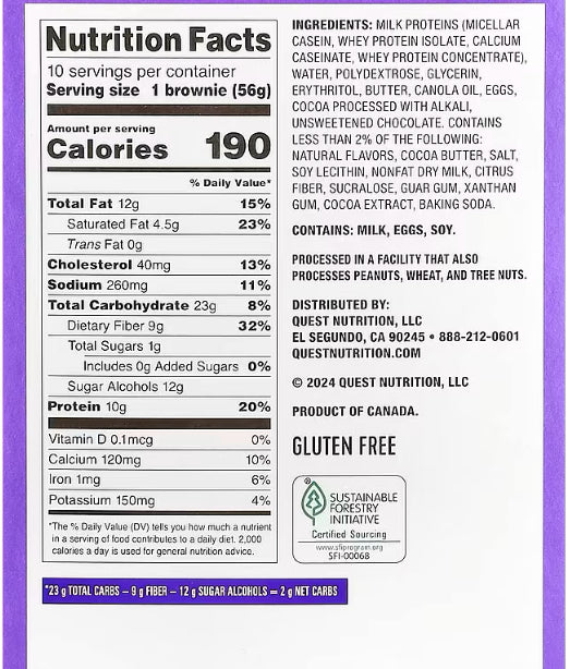 Quest Nutrition Bake Shop Brownies Chocolate 56g