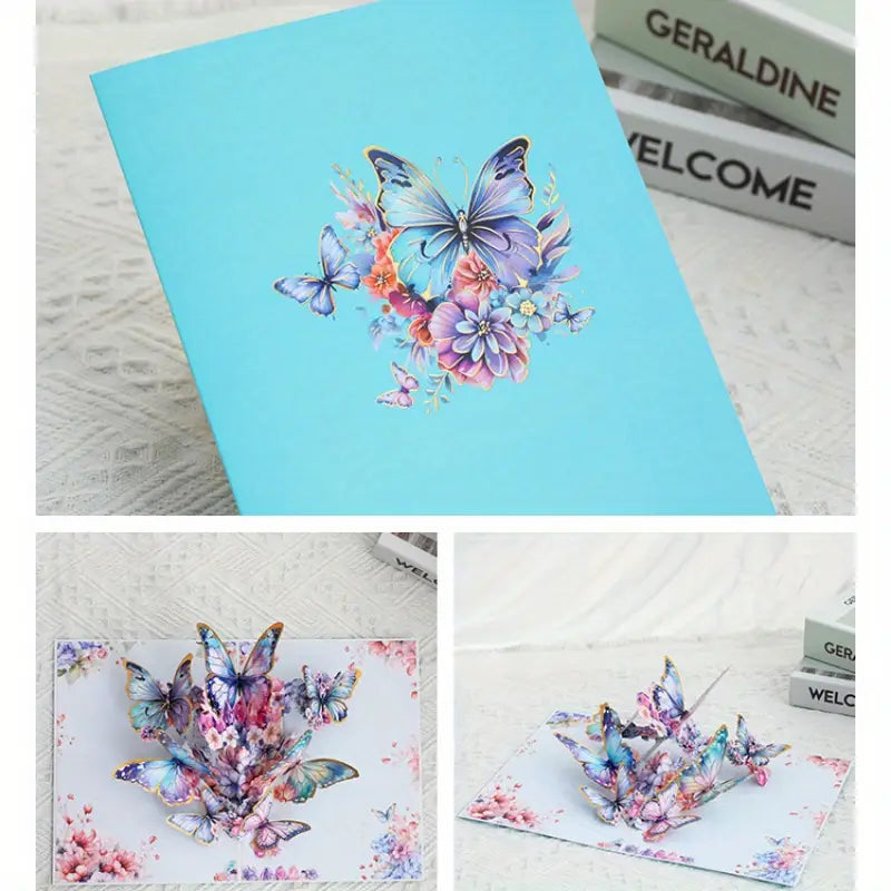 Stunning 3D Large Butterfly Pop-Up Greeting Card – Includes Envelope & Mini Note Card | Perfect for All Occasions