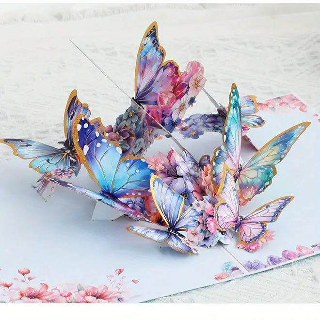 Stunning 3D Large Butterfly Pop-Up Greeting Card – Includes Envelope & Mini Note Card | Perfect for All Occasions