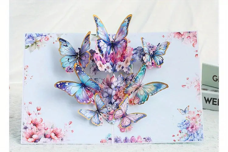 Stunning 3D Large Butterfly Pop-Up Greeting Card – Includes Envelope & Mini Note Card | Perfect for All Occasions