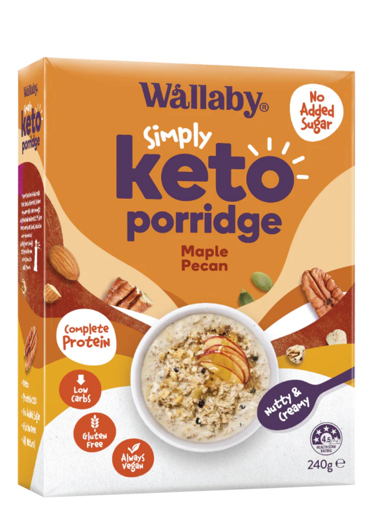 Wallaby Simply KETO Maple Pecan Porridge 240g