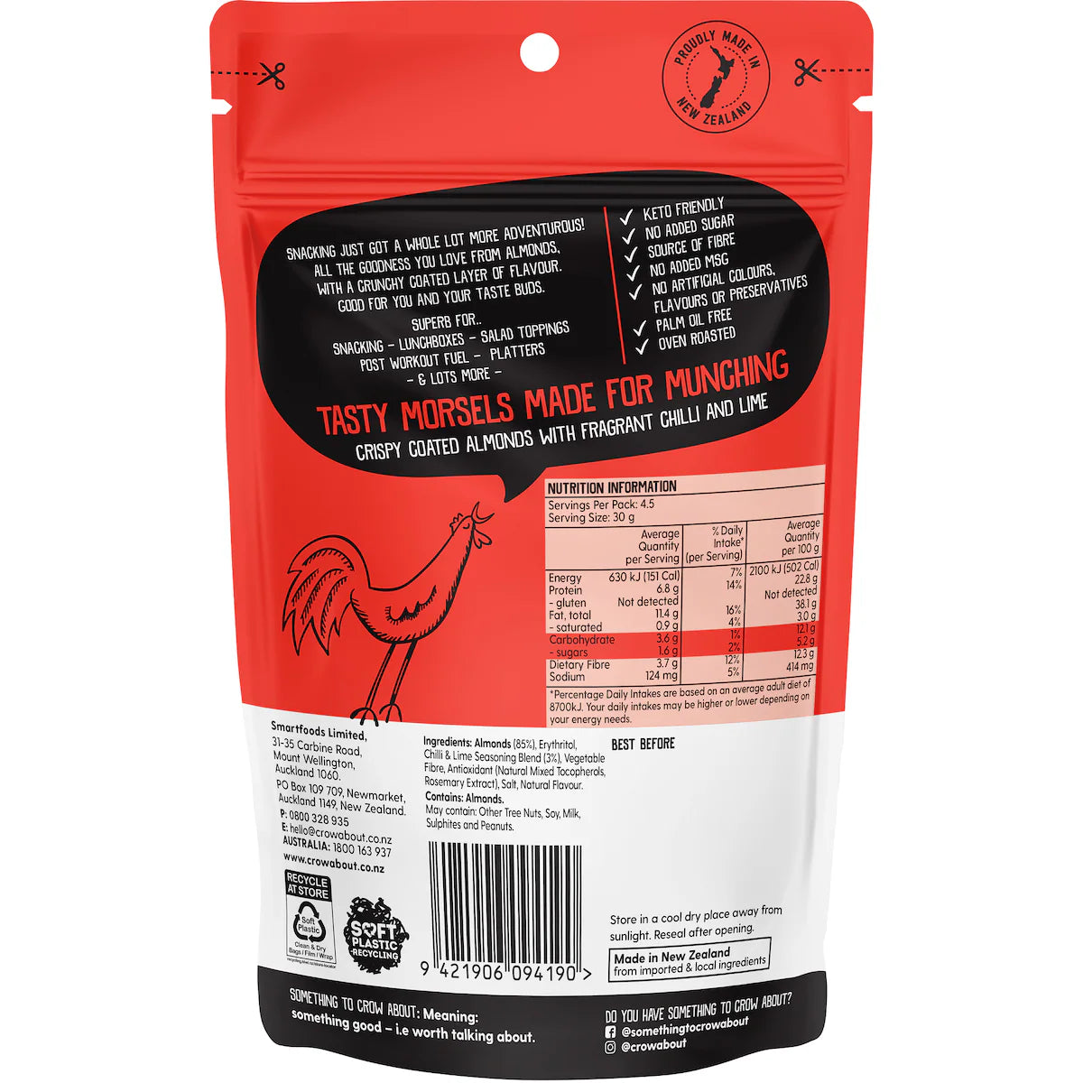Something To Crow About Keto Chilli Lime Almonds 140g