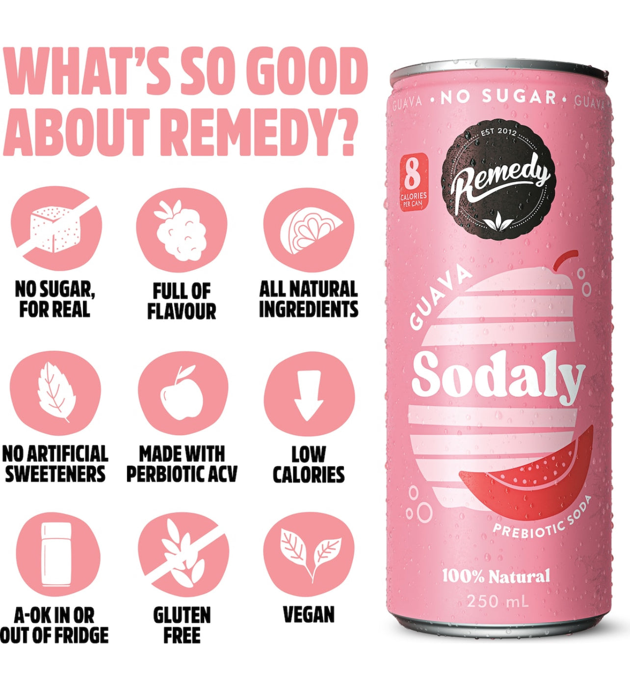 Remedy Sodaly Guava 250ml Can