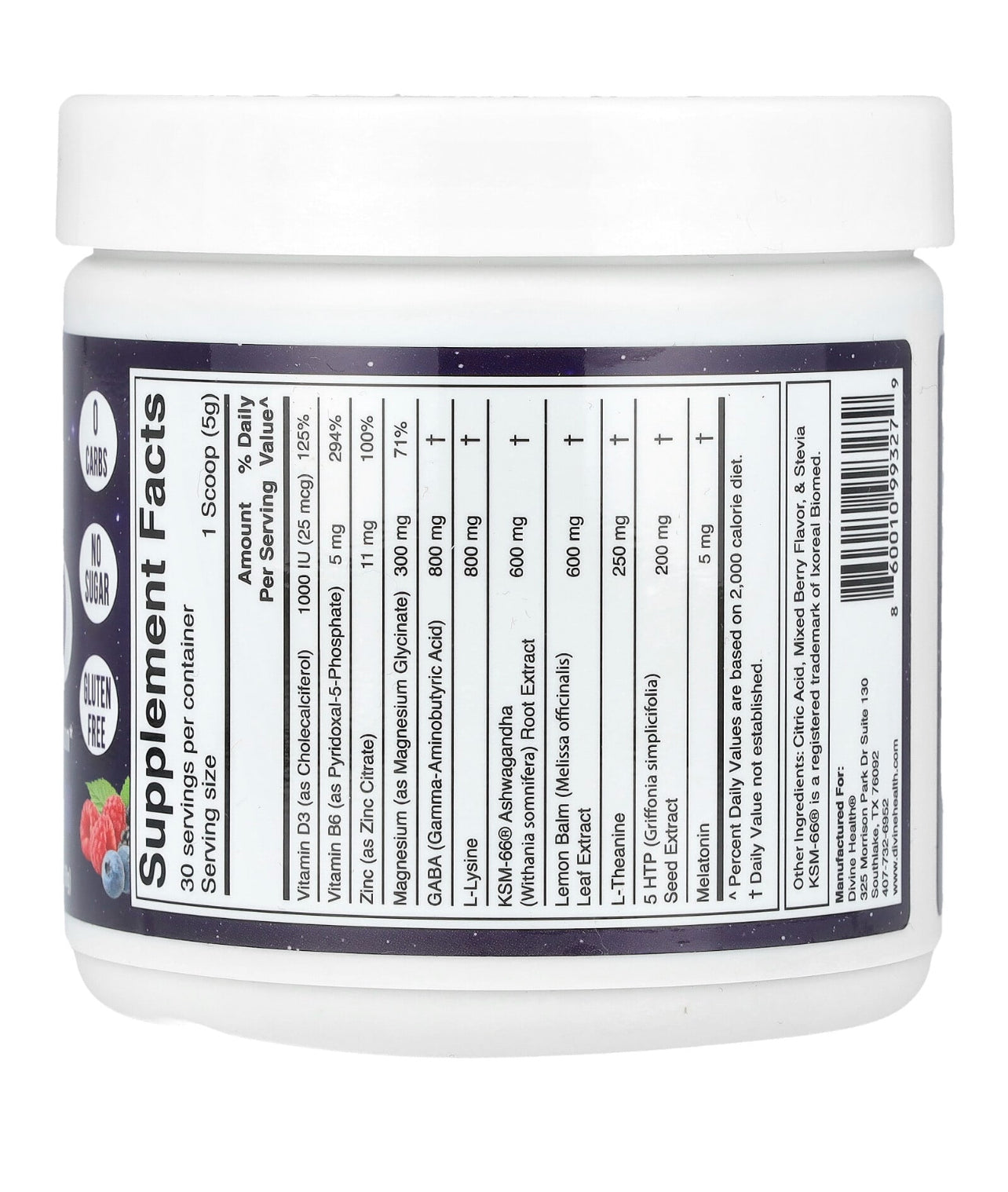Divine Health Don Colbert M.D. Sleep Ease Natural Mixed Berry Drink Mix 150g