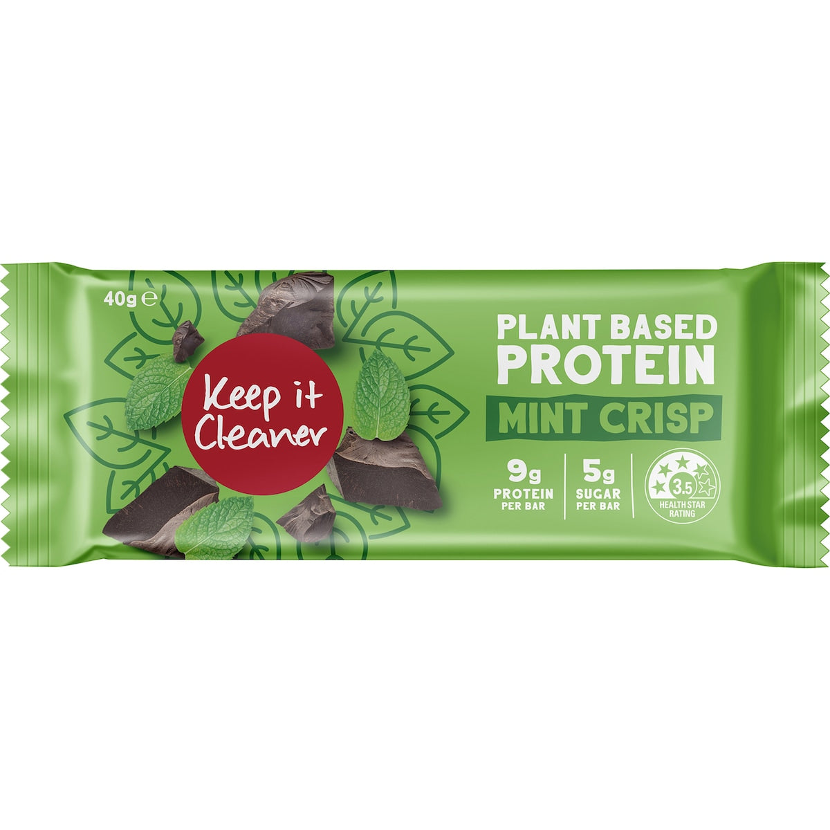 Keep It Cleaner Mint Crisp Plant Based Protein Bar 40g
