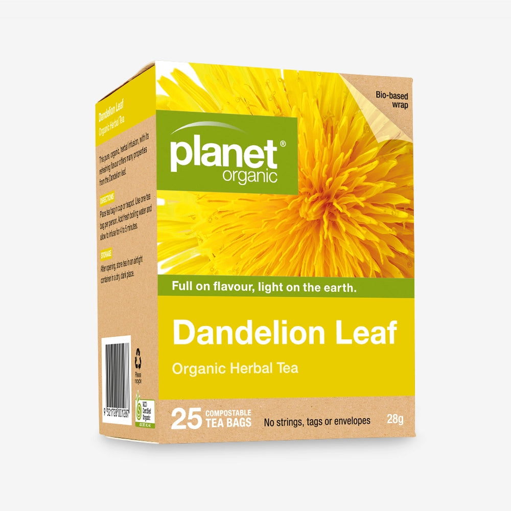 Planet Organic Dandelion Leaf Tea 25 Tea Bags - Certified Organic