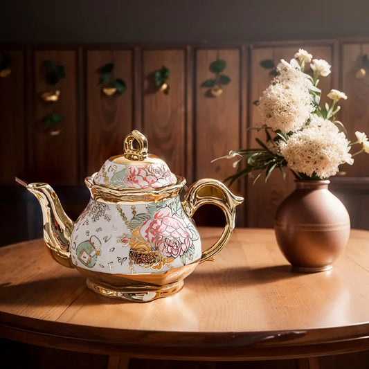 Elegant Ceramic Teapot - Vintage Floral