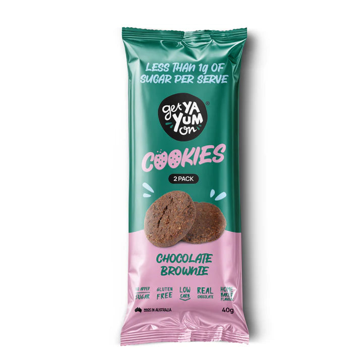 Get Ya Yum On BIGGER Cookies Chocolate Brownie - 2 PACK SINGLE SERVE 40g
