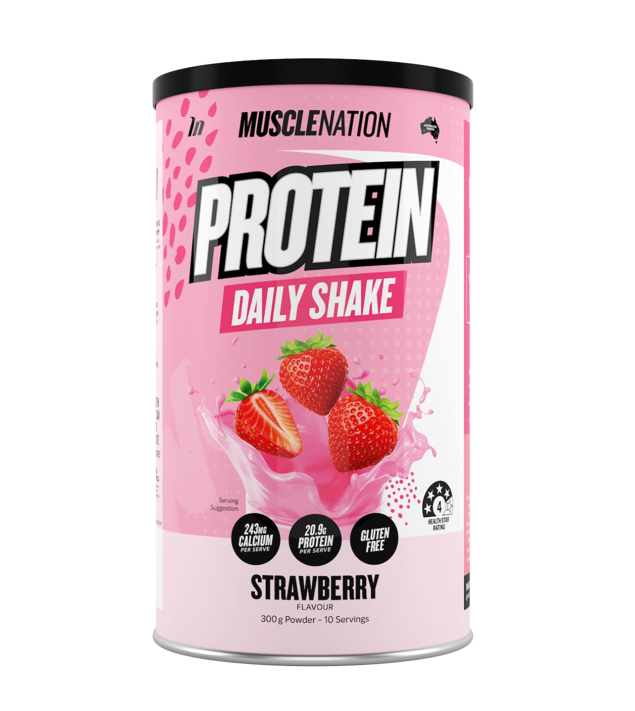 Muscle Nation Protein Daily Shake Powder Strawberry Flavour 300g