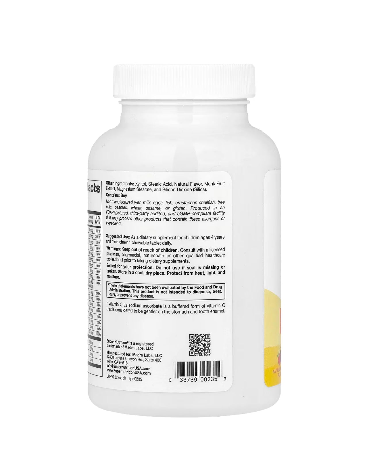 Super Nutrition Perfect Kids Complete Multivitamin Mixed Berry 60 vegetarian tablets