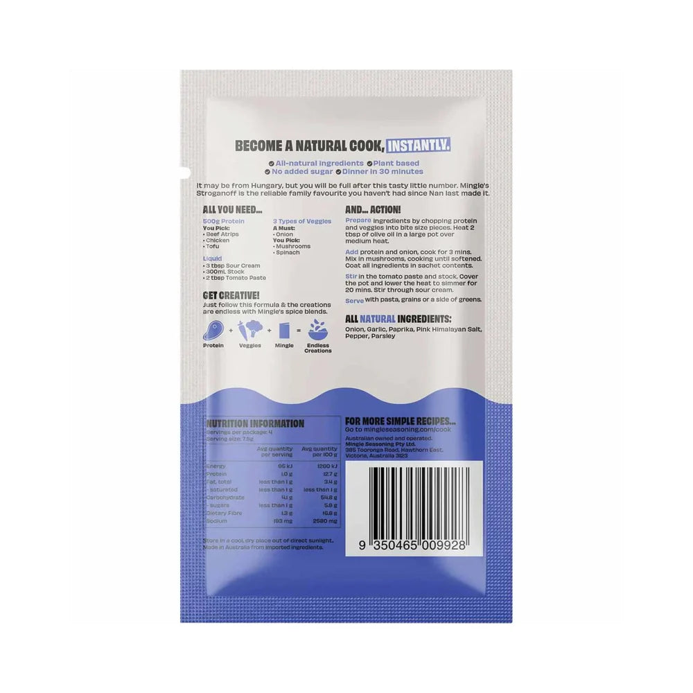 Mingle Natural Seasonings Blend Stroganoff 30g