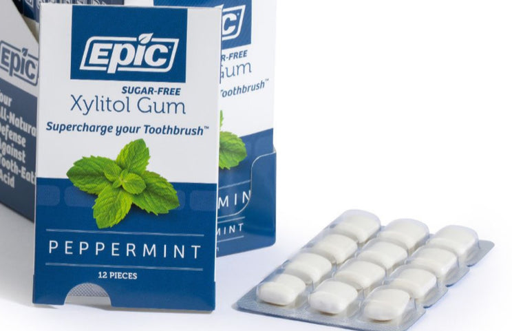EPIC Xylitol Chewing Gum Peppermint 12pcs