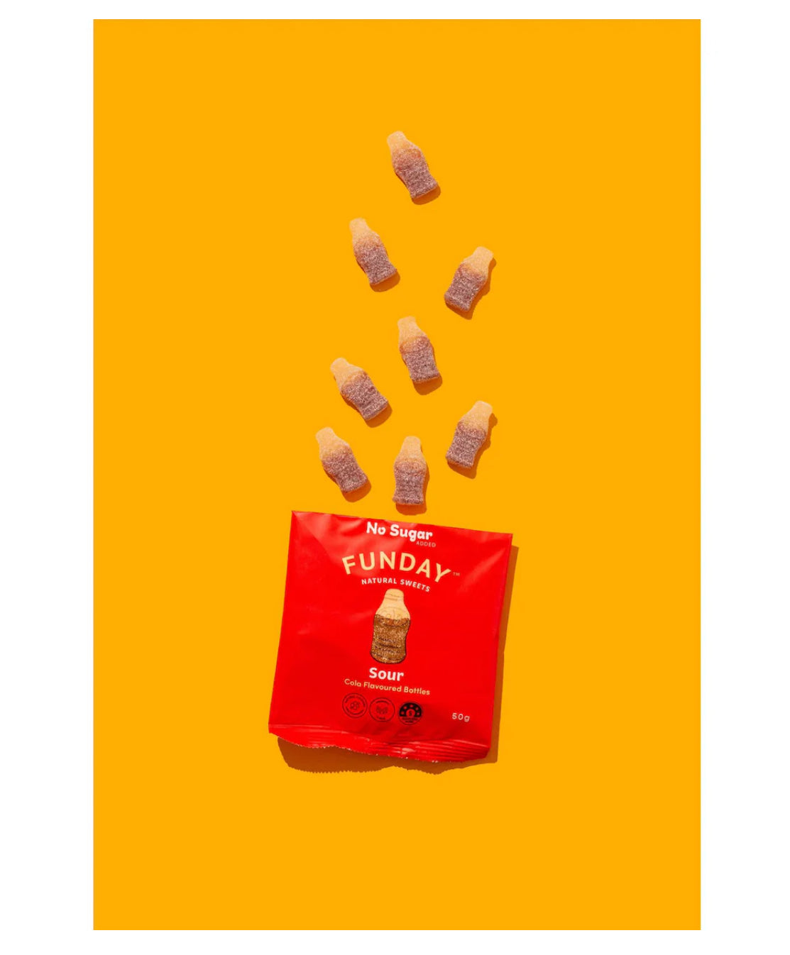 Funday Sweets Gummy Bottles Sour Cola 50g