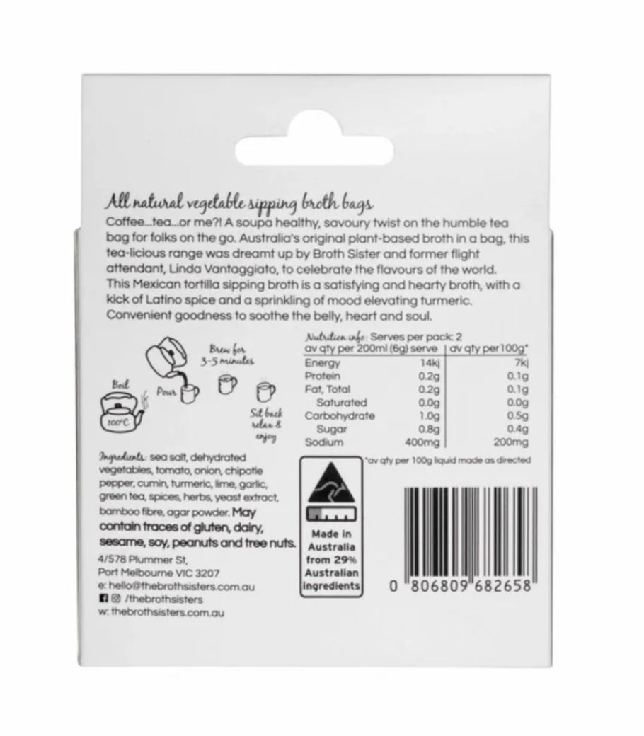 The Broth Sisters
Mexican Tortilla Instant Vegetable Broth - Plant Based