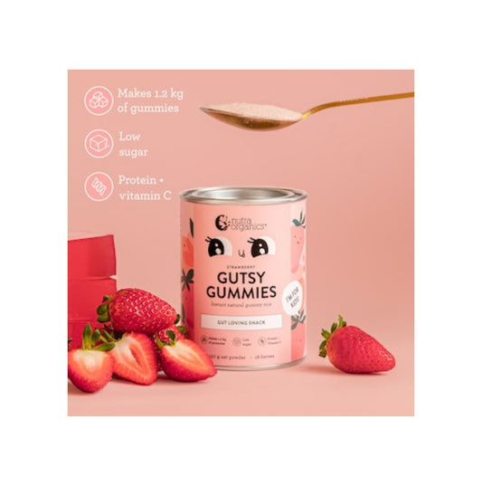 Nutra Organics Gutsy Gummies Gut Loving Snack Strawberry 150g