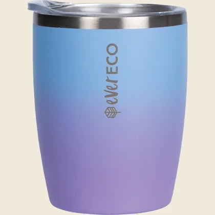 Ever Eco Insulated Stainless Steel Tumbler Coffee Cup Hot or Cold drinks - Balance Blue Purple 295ml