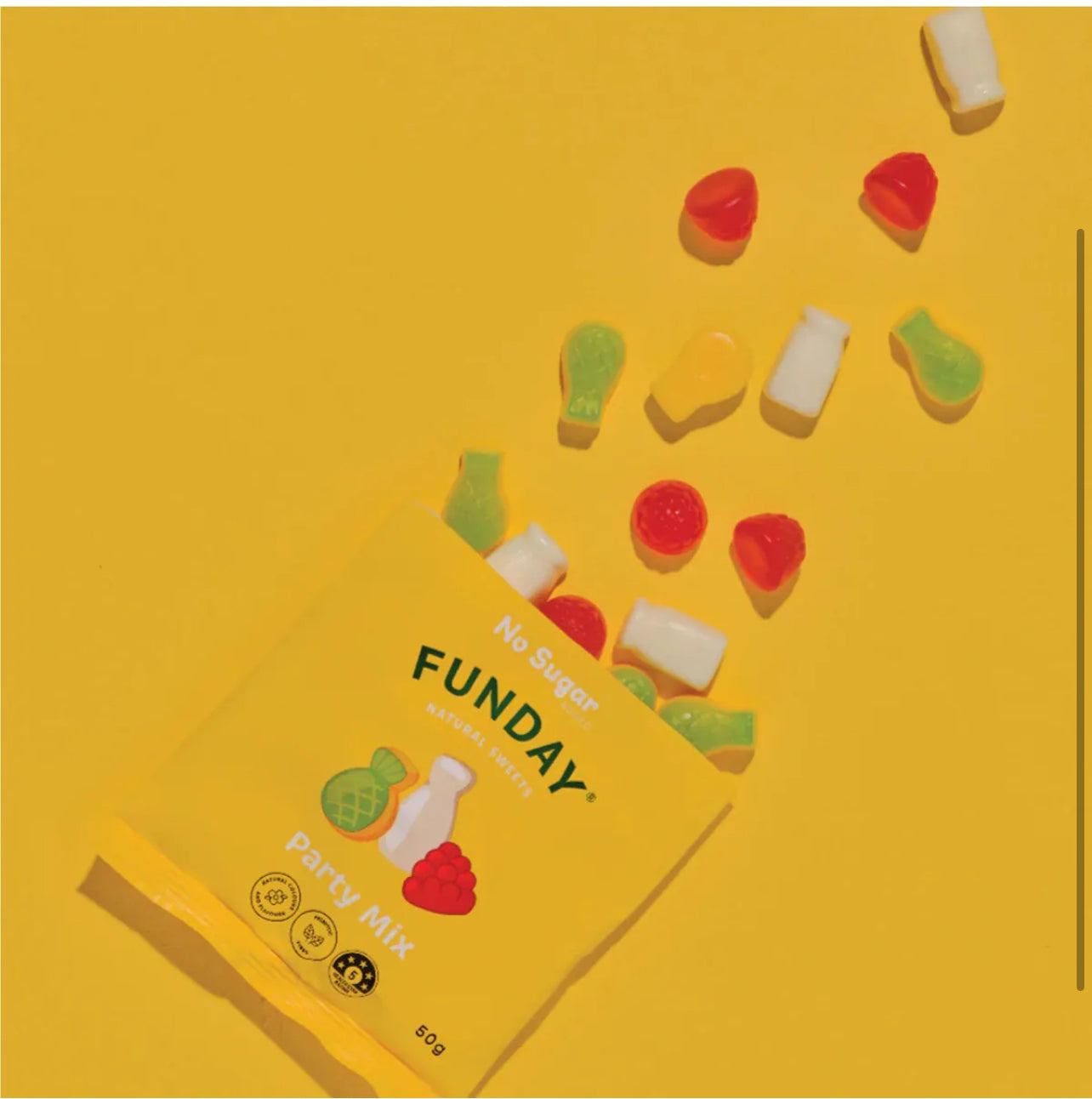 Funday No Sugar Added Party Mix Natural Sweets 50g