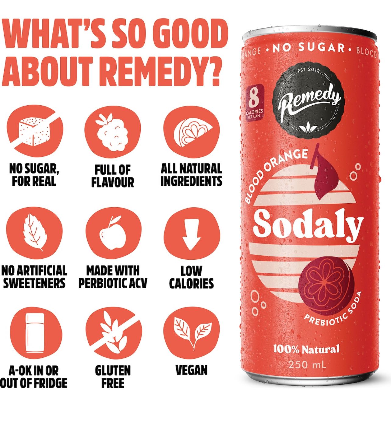 Remedy Sodaly Blood Orange 250ml