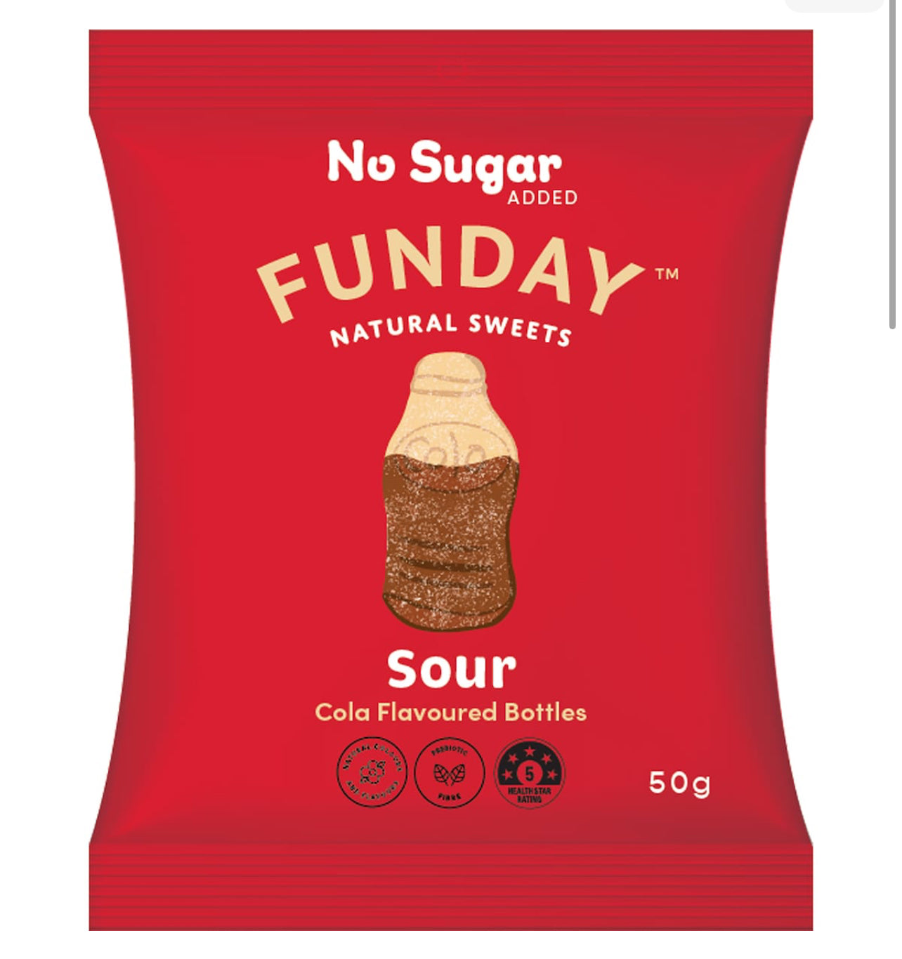 Funday Sweets Gummy Bottles Sour Cola 50g