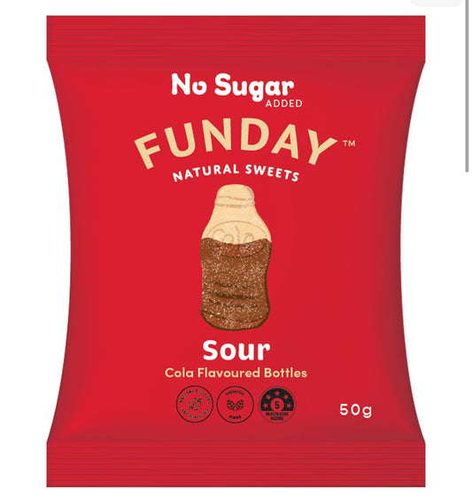Funday Sweets Gummy Bottles Sour Cola 50g