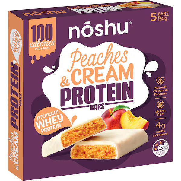 Noshu Peaches & Cream Protein Bars 5 pack