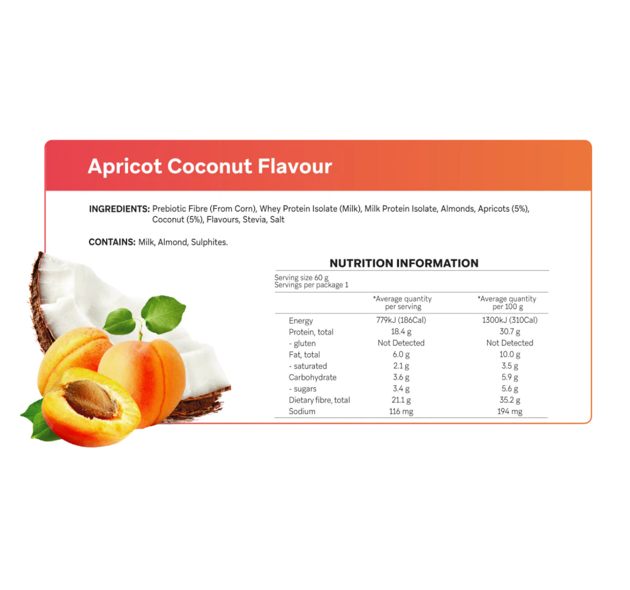 Smart Protein bar - Apricot Coconut 60g