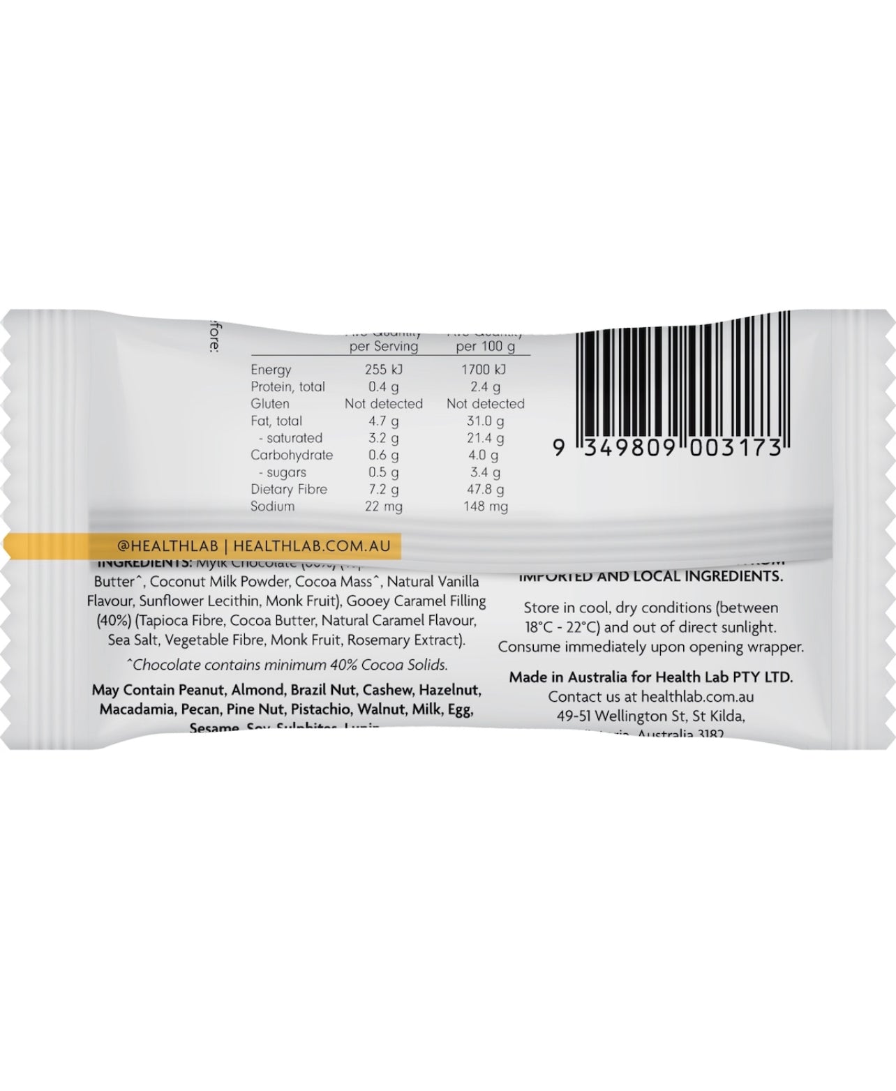 Health Lab Mylk Chocolate Gooey Caramel Filled Diamonds 2 Pack