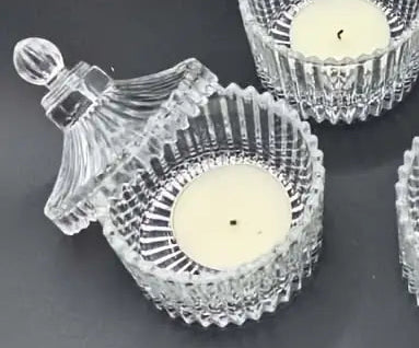 High-End Transparent Glass Jar with Lid – Multipurpose European-Style Container for Candy, Nuts, Fruit, or Candles – Elegant Decorative Storage Ornament (Small)