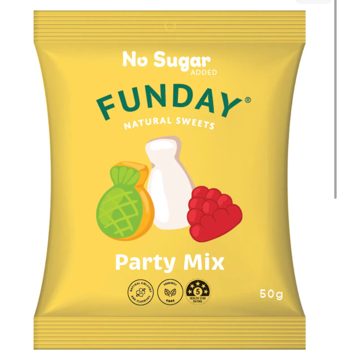 Funday No Sugar Added Party Mix Natural Sweets 50g