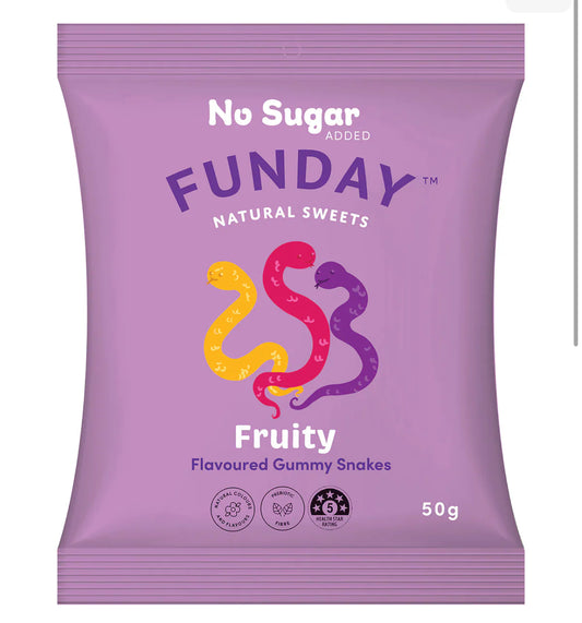 Funday Fruity Flavoured Gummy Snakes 50g
