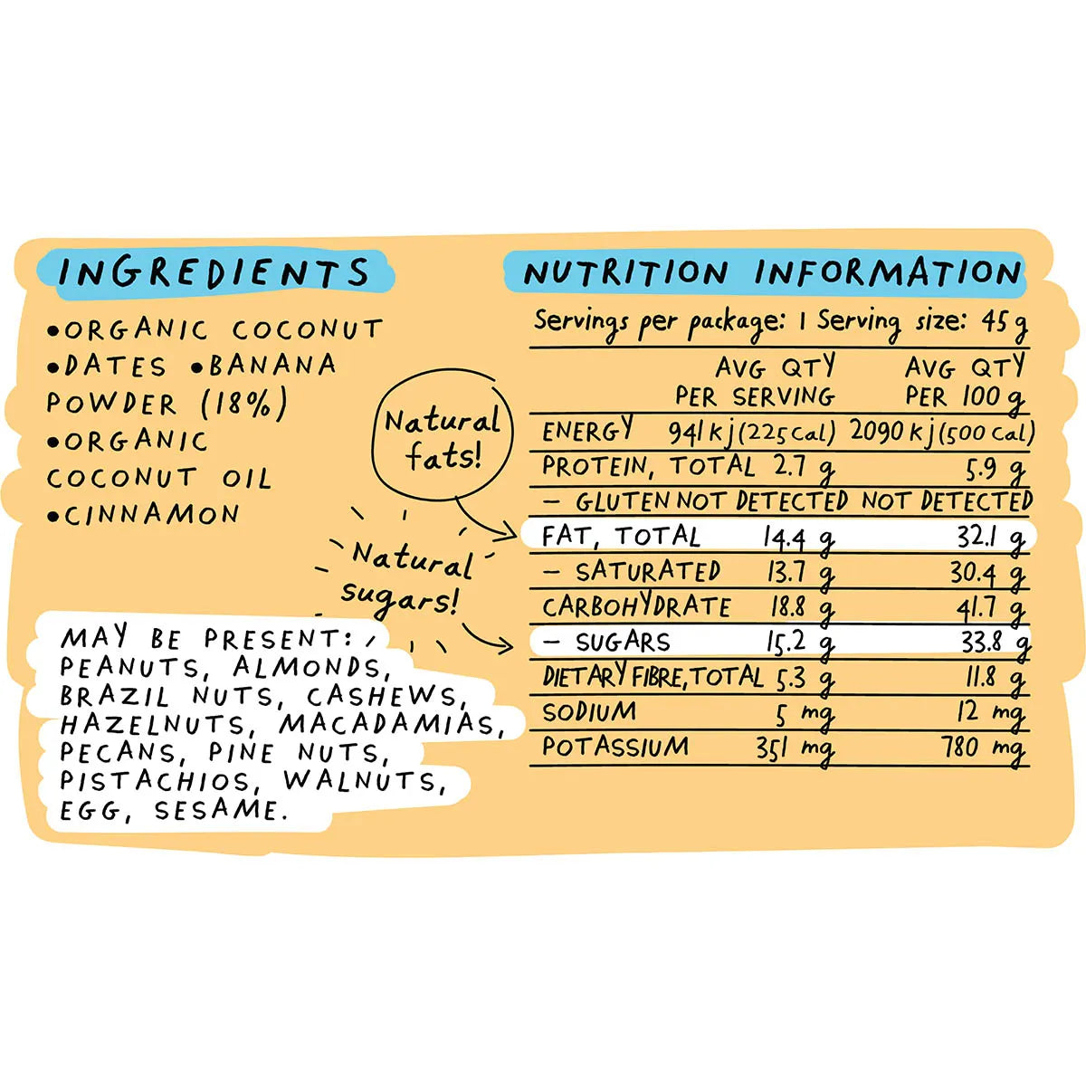 Blue Dinosaur Banana Bread Snack Bar 45g