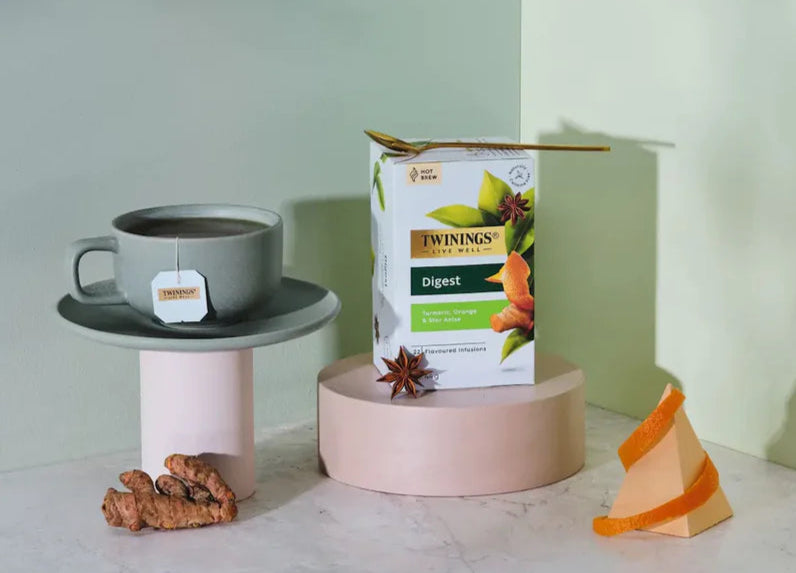 Twinings Live Well Digest Tea Turmeric, Orange & Star Anise 22 Tea Bags 44g