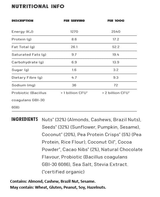 Chantal Organics Probiotic Cacao & Coconut Keto Granola 400g