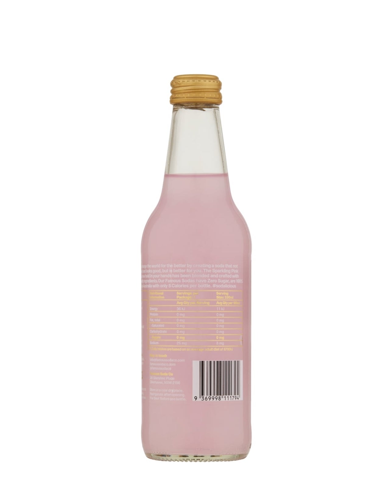 Famous Soda Co Pink Lemonade 330ml Glass bottle
