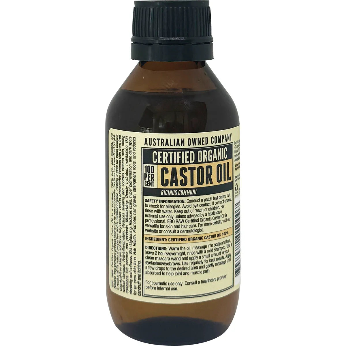 Every Bit Organic Castor Oil - Amber Glass Bottle 100ml
