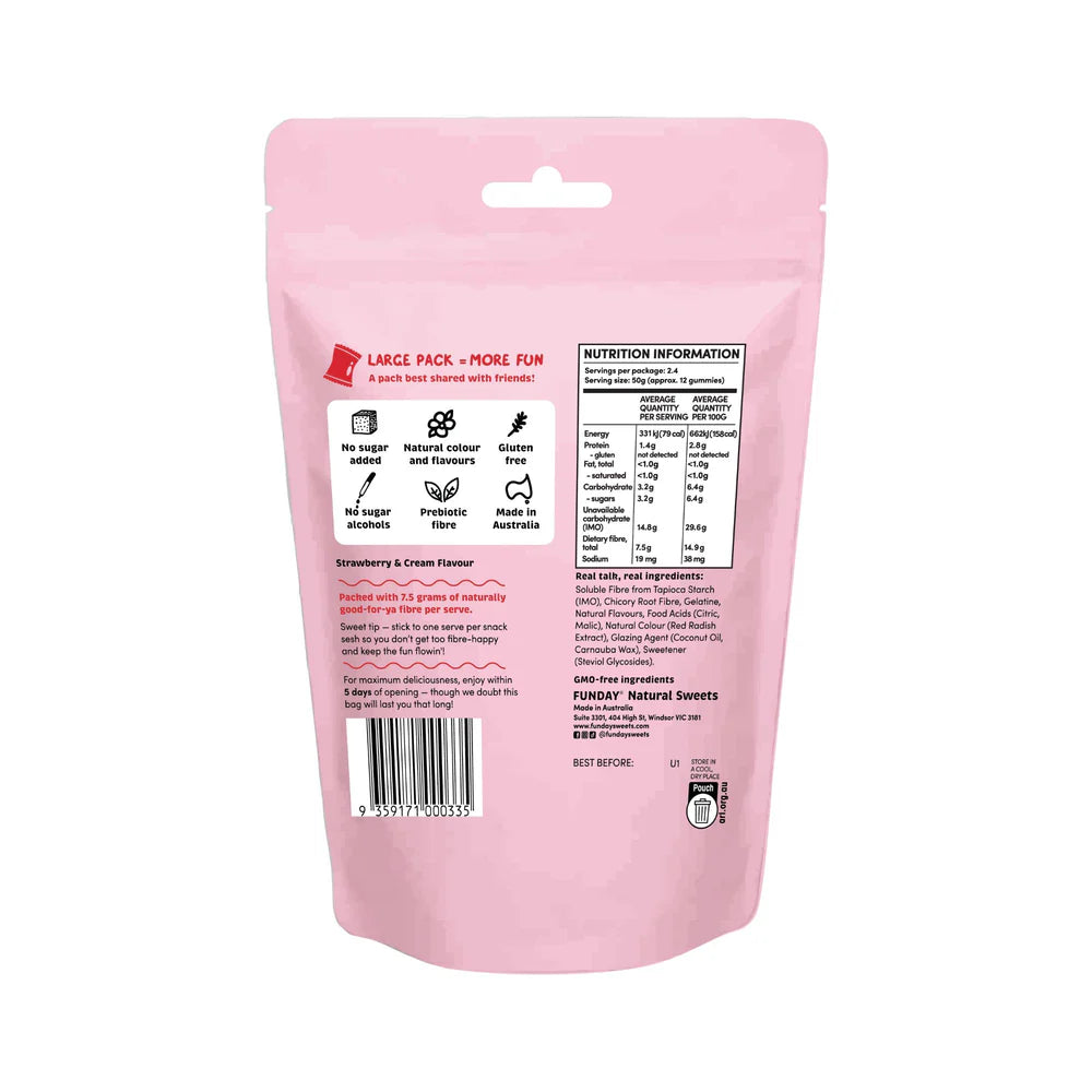 Funday Sweets Share Bag Strawberry & Cream 120g