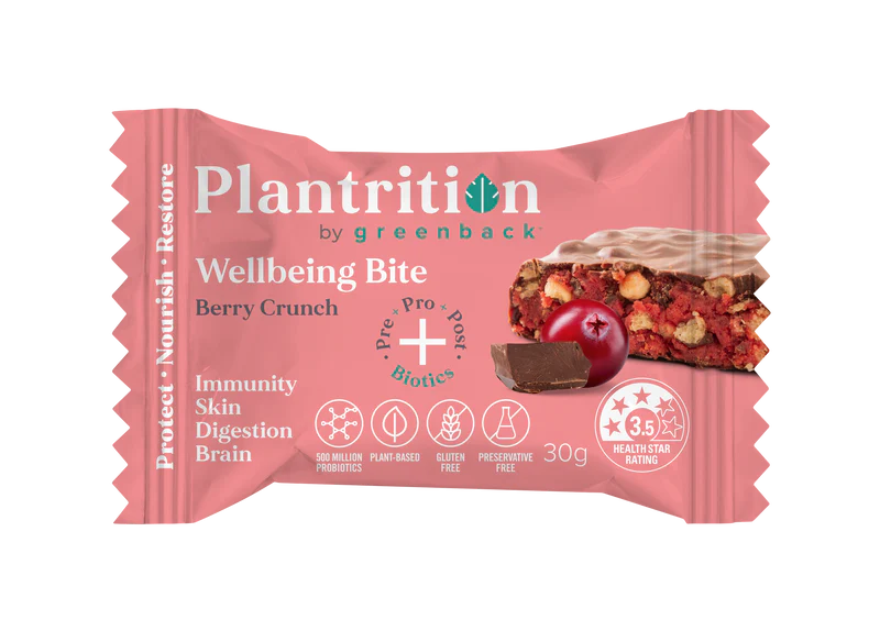 Plantrition Wellbeing Bite Berry Protein Crunch 30g
