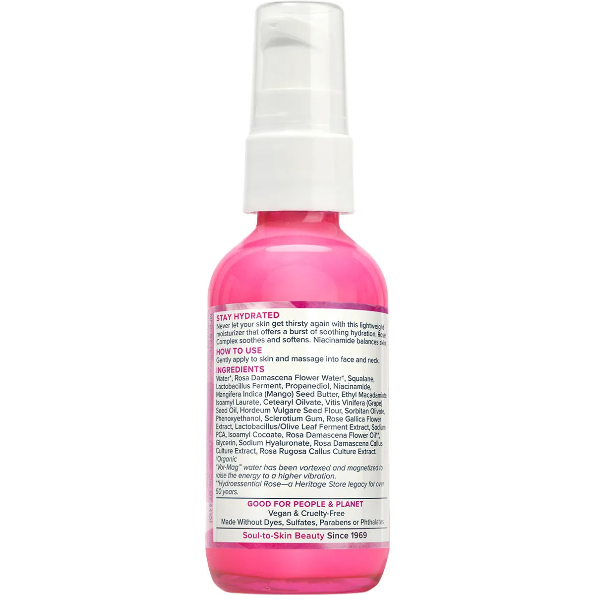 Heritage Store Rosewater Moisturizer Dry to Combination Skin 58ml