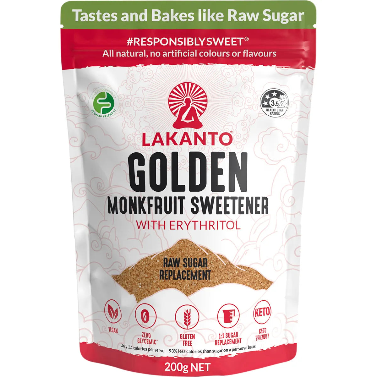 Lakanto Golden Monkfruit Sweetener 200g