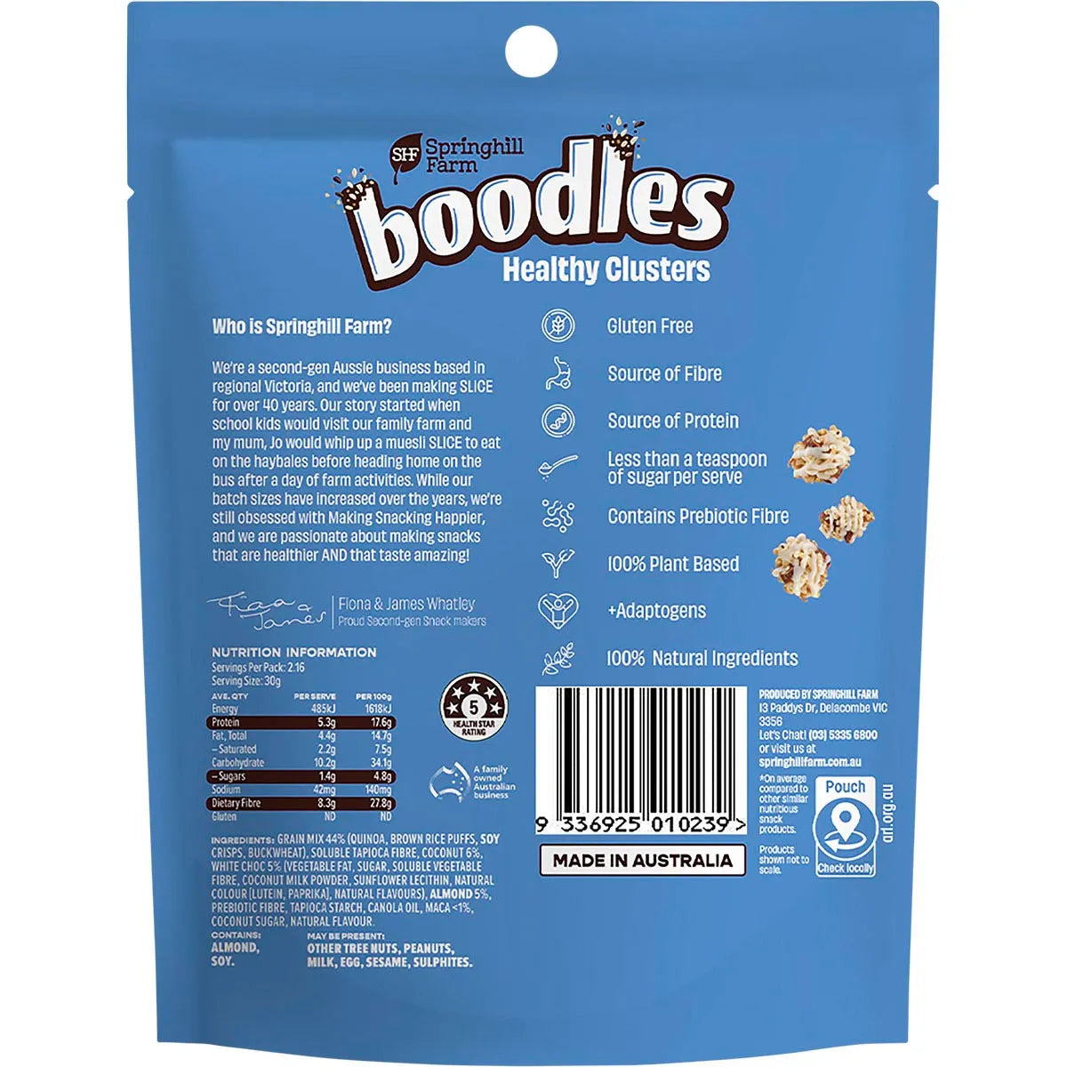 Springhill Farm Boodles Healthy Clusters BLISS Coconut & Almond 65g