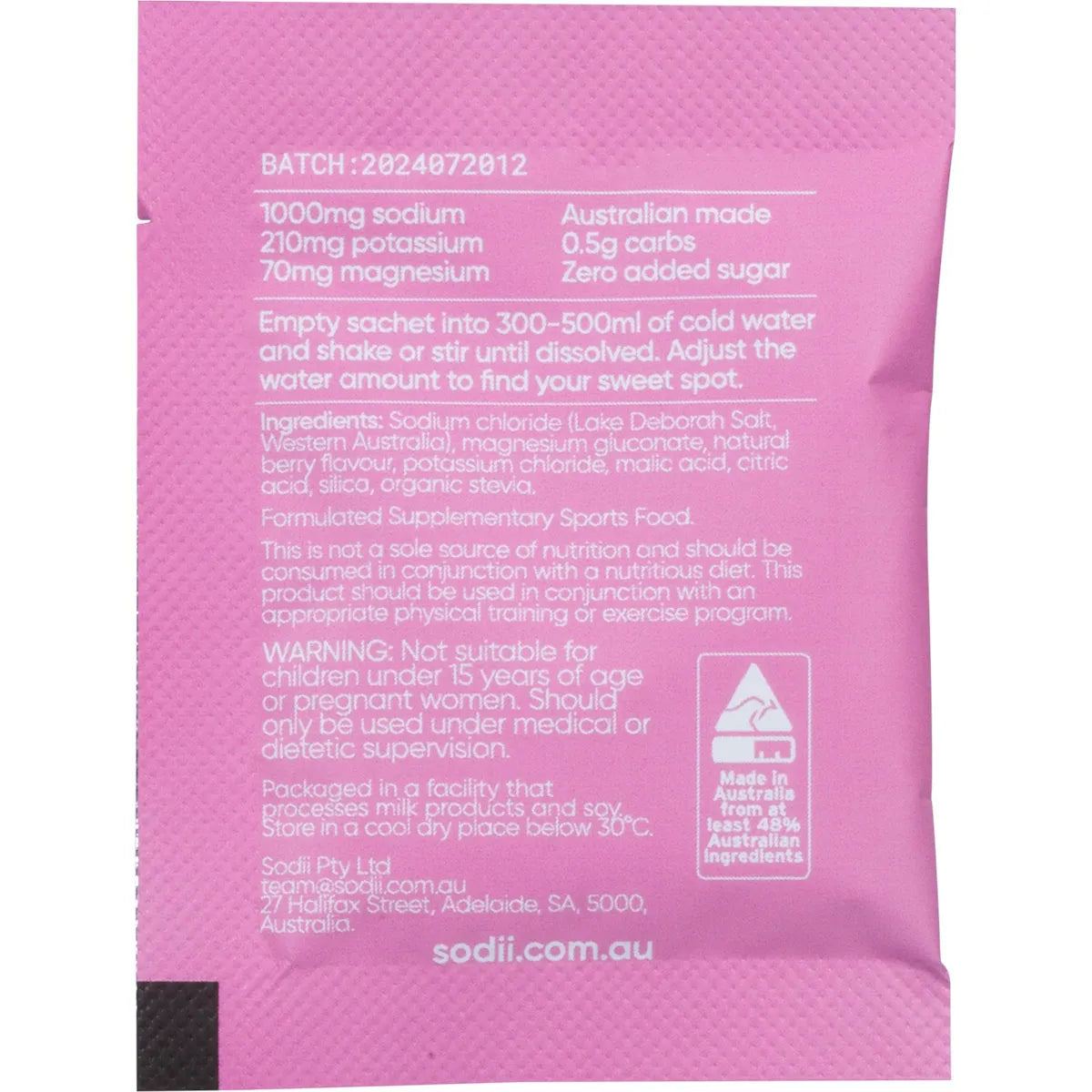 SODII Everyday Hydration Salts Electrolytes Salty Berry 30pk