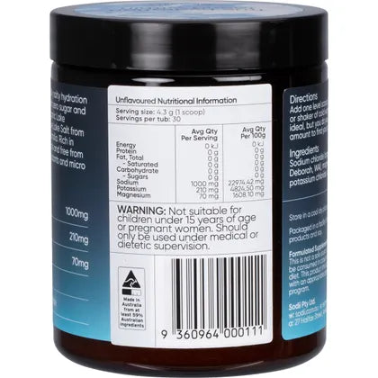 Sodii Everyday Hydration Electrolytes Salts Unflavoured 129g