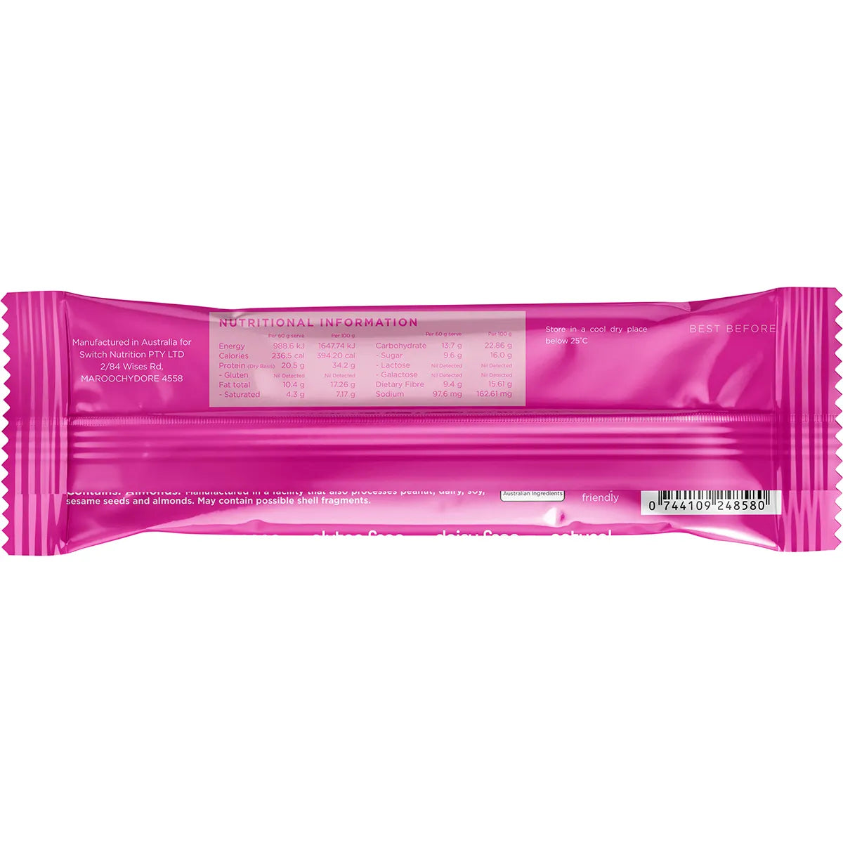 Switch Nutrition Plant Protein Bar Choc Berry Ripe 60g