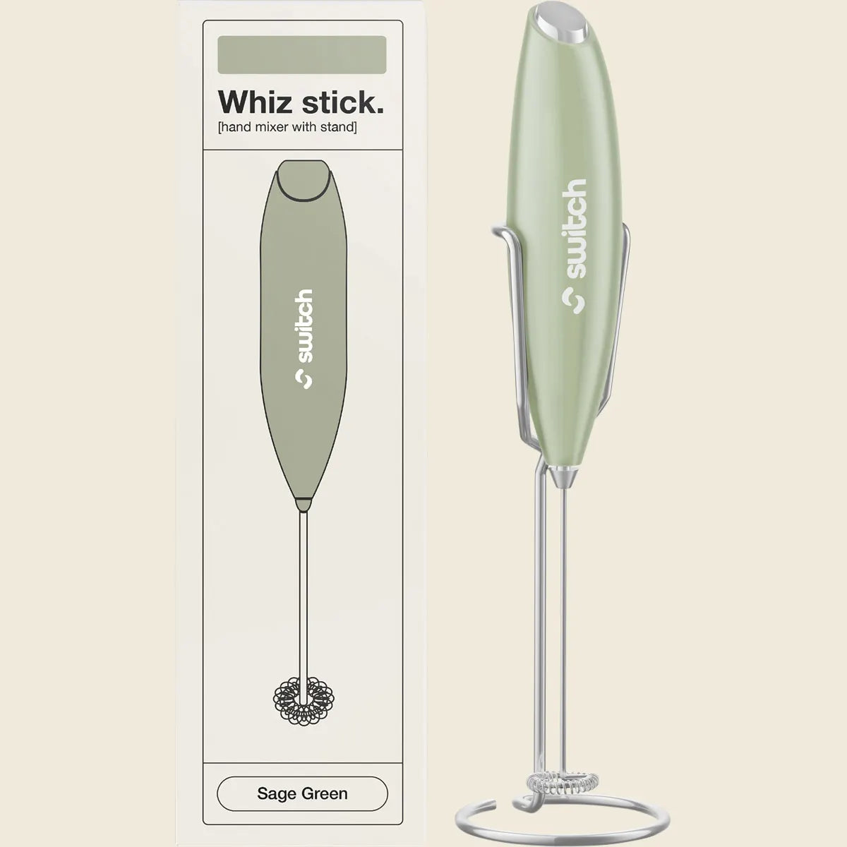 Switch Nutrition Whiz Stick Electric Hand Blender Mixer Sage Green