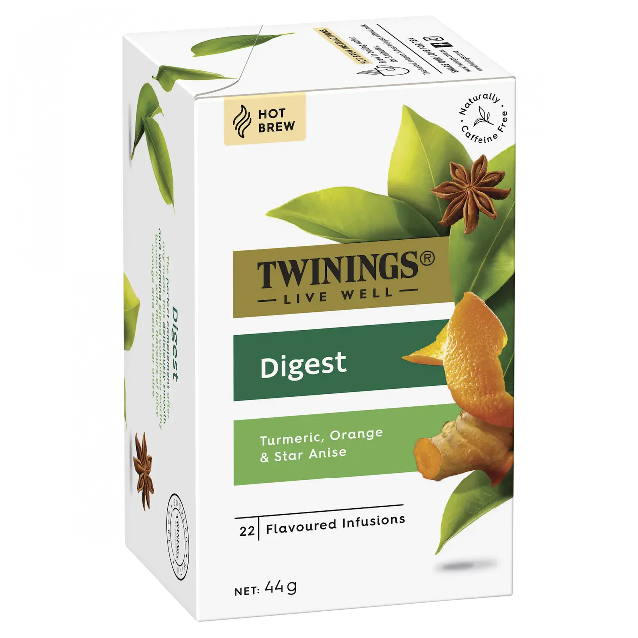 Twinings Live Well Digest Tea Turmeric, Orange & Star Anise 22 Tea Bags 44g