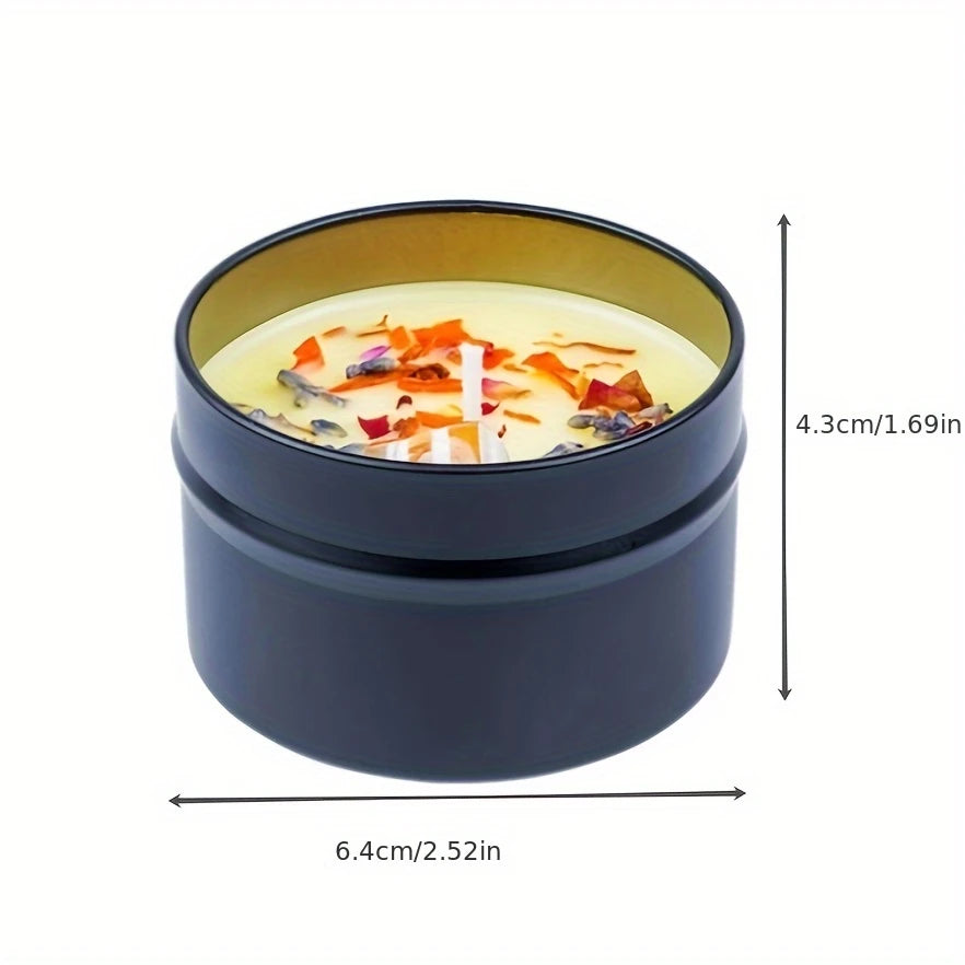 Decorative Velvet Rose & Oud Soy Candle – Botanical Scented Candle with Dried Floral Embellishments - Small Size