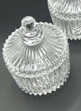 High-End Transparent Glass Jar with Lid – Multipurpose European-Style Container for Candy, Nuts, Fruit, or Candles – Elegant Decorative Storage Ornament (Small)