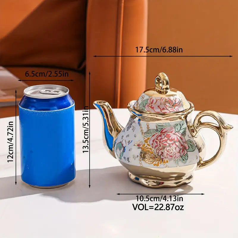 Elegant Ceramic Teapot - Vintage Floral