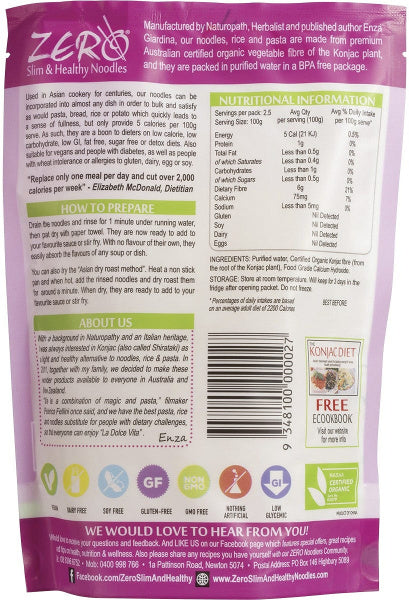Zero Slim & Healthy Certified Organic Konjac Fettuccini Style 400g